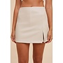 WHAT HAPPENS IN VEGAS LEATHER SKORT-STONE