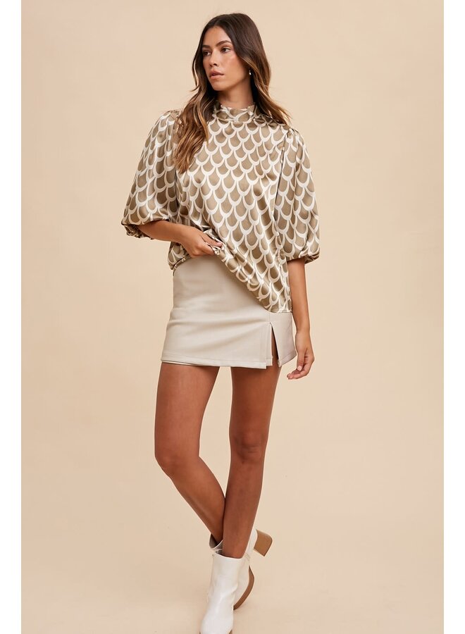 WHAT HAPPENS IN VEGAS LEATHER SKORT-STONE