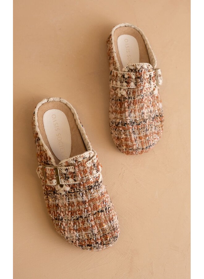 THE TERI TWEED BUCKLE MULE