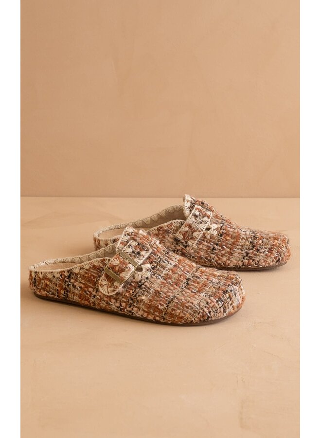 THE TERI TWEED BUCKLE MULE