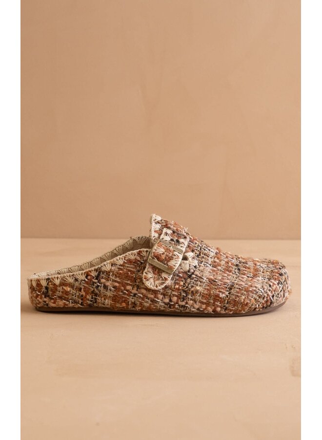 THE TERI TWEED BUCKLE MULE