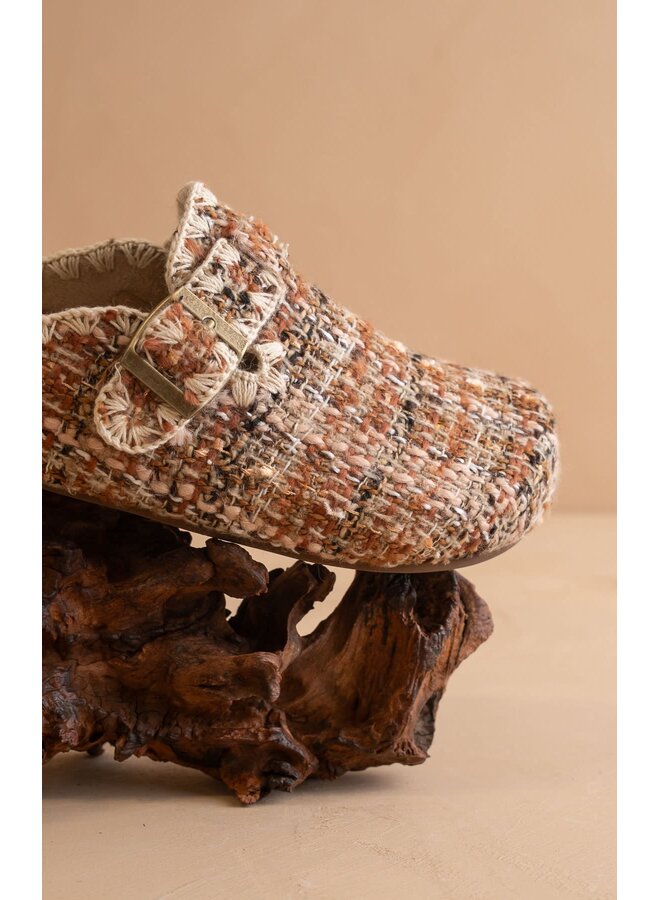 THE TERI TWEED BUCKLE MULE
