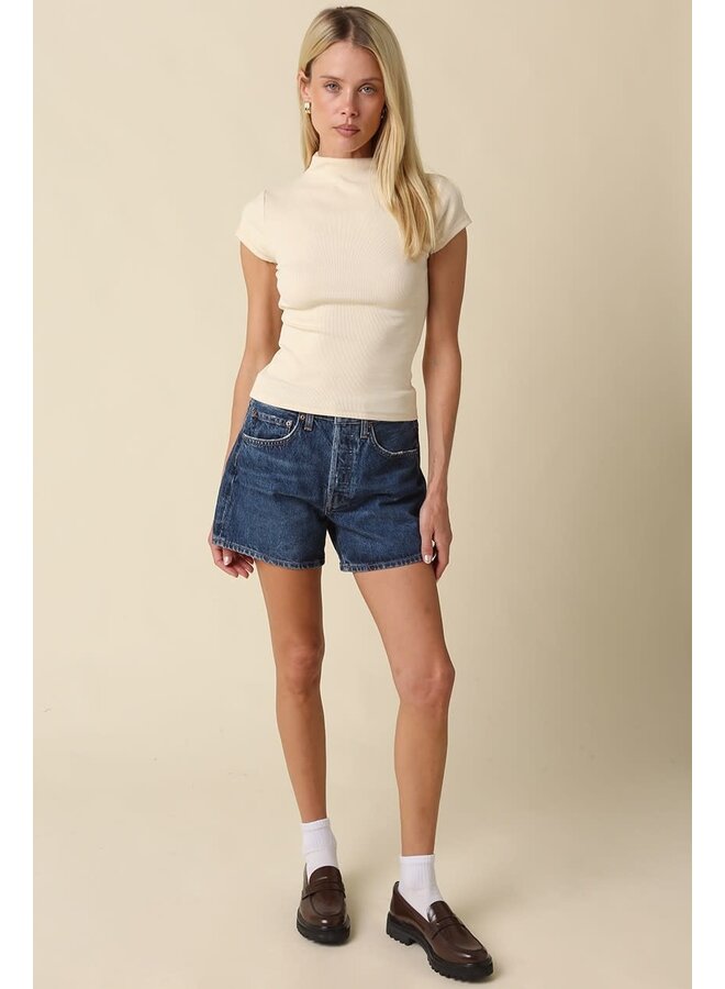 NOT SO BASIC MOCK NECK KNIT TOP-ECRU