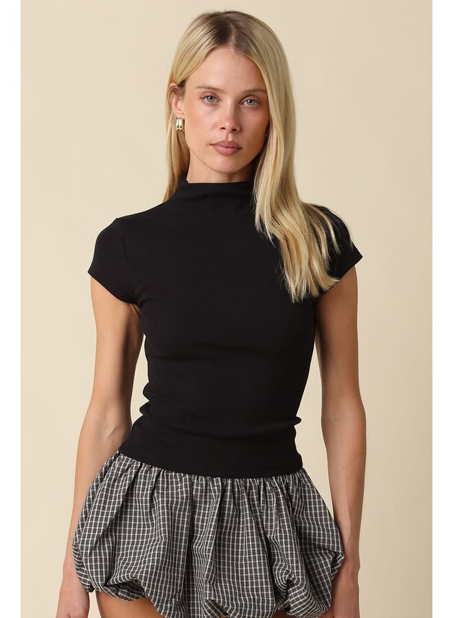 NOT SO BASIC MOCK NECK KNIT TOP-BLACK