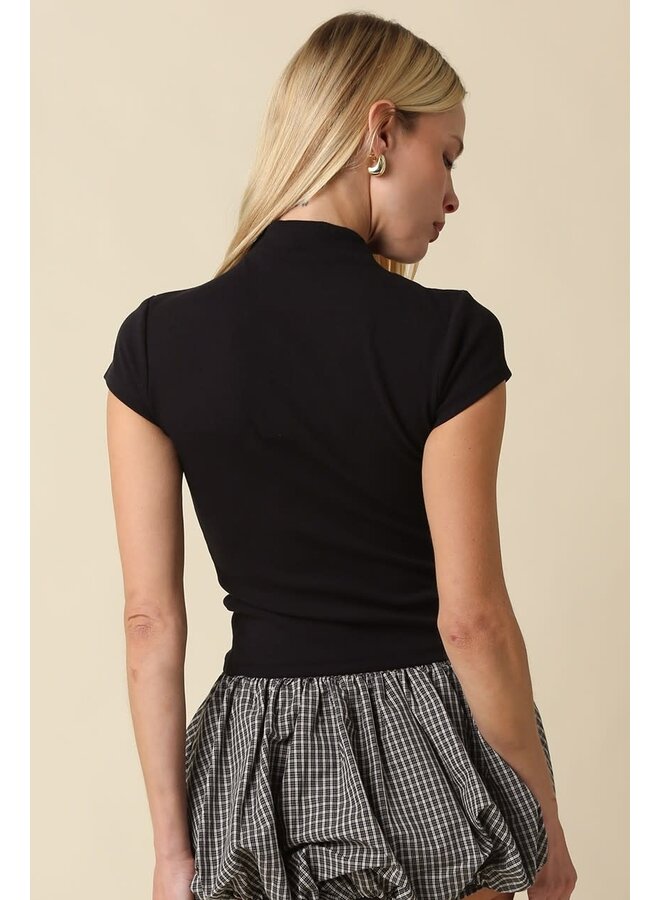 NOT SO BASIC MOCK NECK KNIT TOP-BLACK
