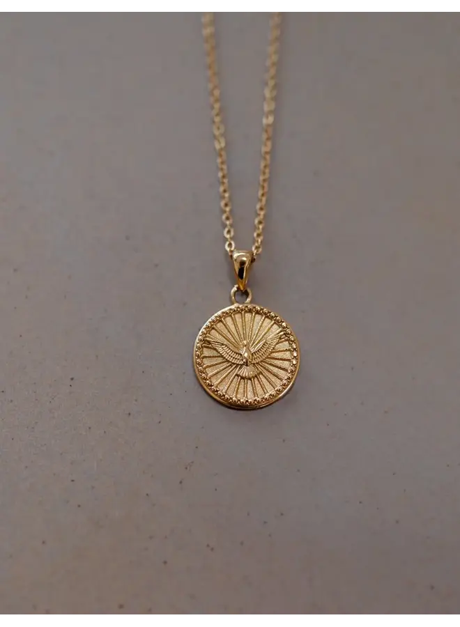 DOVE COIN 18KGP NECKLACE