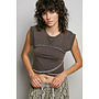 THE DAISY DETAIL CROP TOP-BROWN