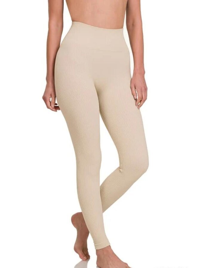 MELT IN COMFORT LEGGINGS-SAND BEIGE