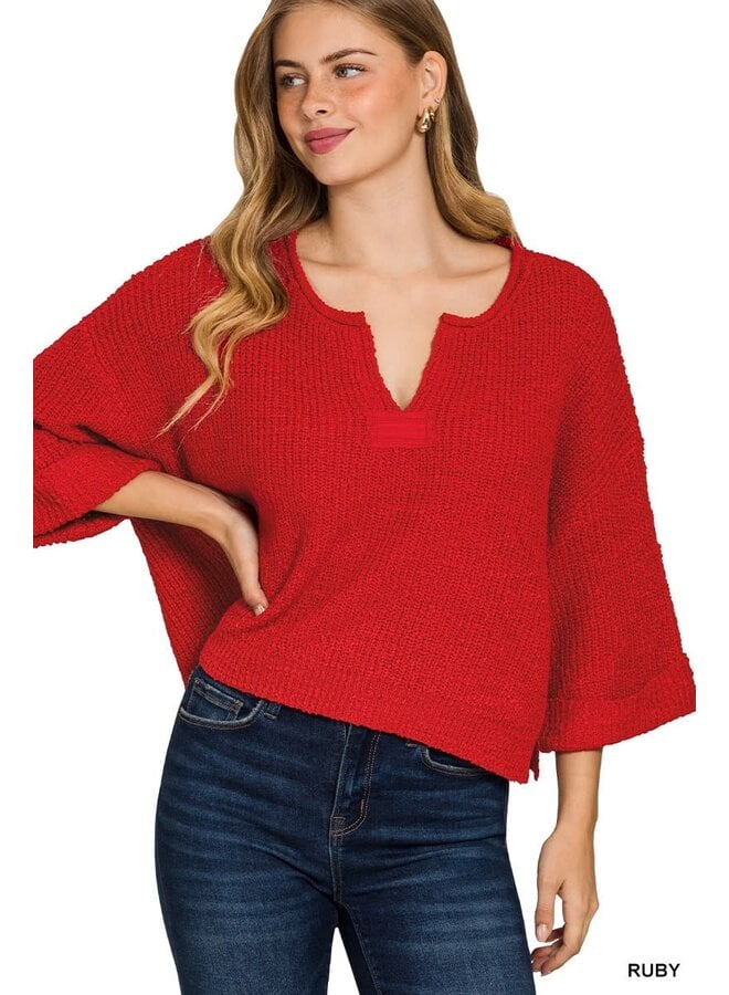 SOFT KNIT ENERGY CROP TOP-RUBY