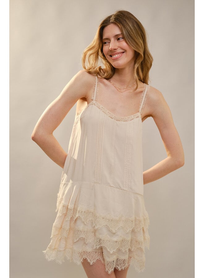SLIPPED INTO LACE DRESS