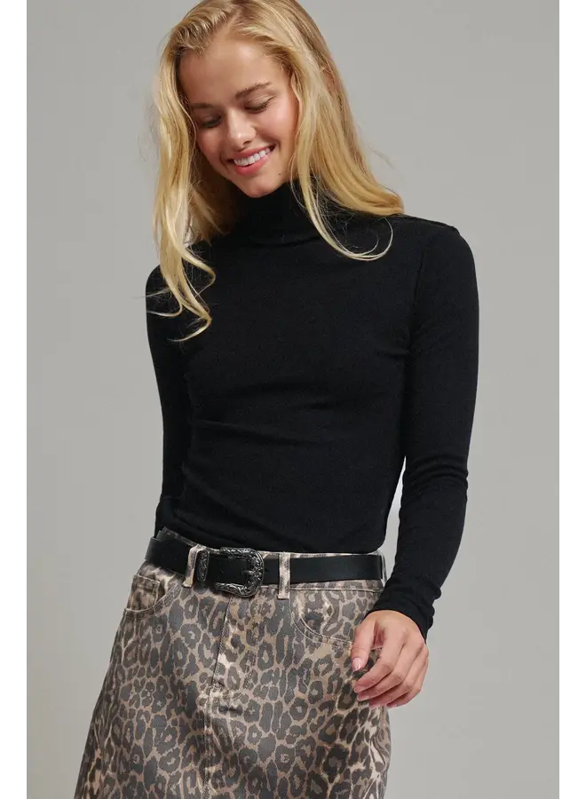 ALL IN BASIC LONG SLEEVE TOP-BLACK