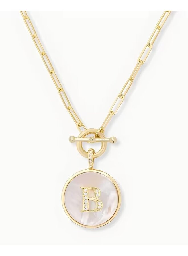 NINA 18KGP INITIAL COIN NECKLACE
