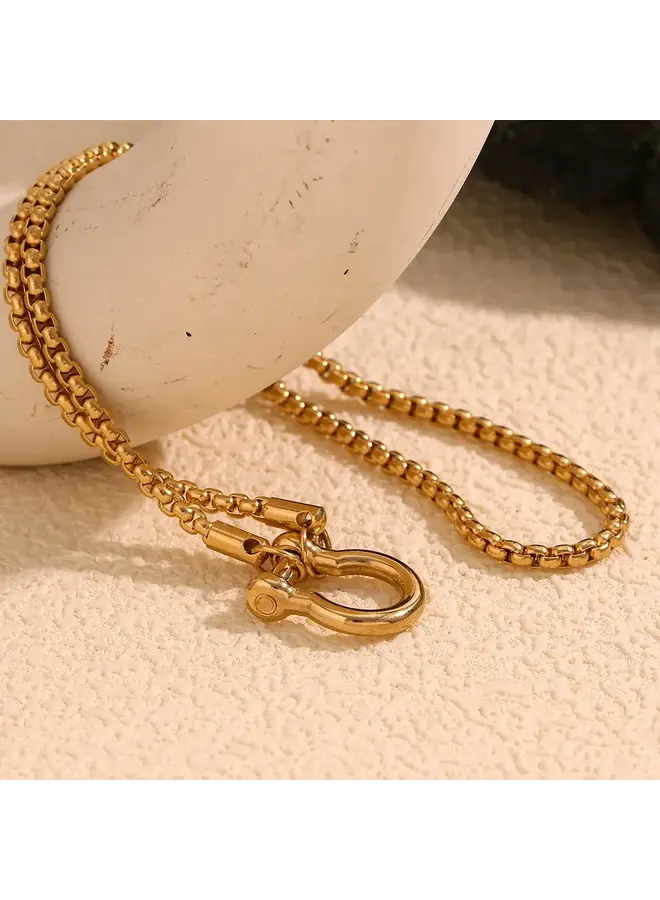 NOAH 18KGP HORSE BIT NECKLACE
