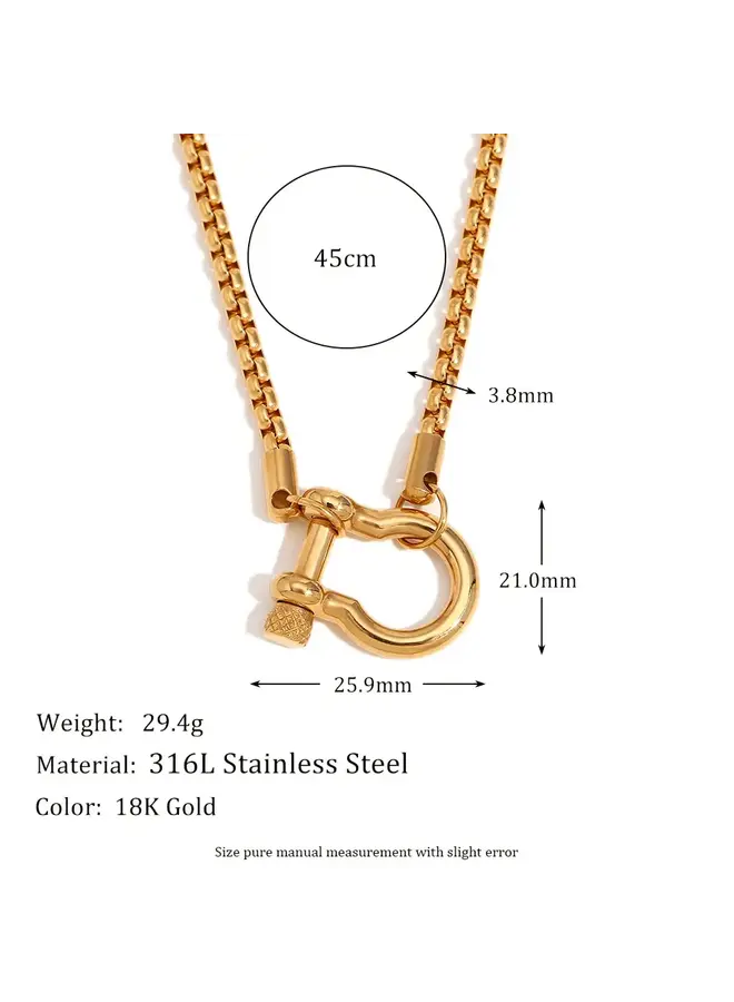 NOAH 18KGP HORSE BIT NECKLACE
