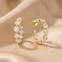 ELEANOR 18KGP C-SHAPE STUD EARRINGS