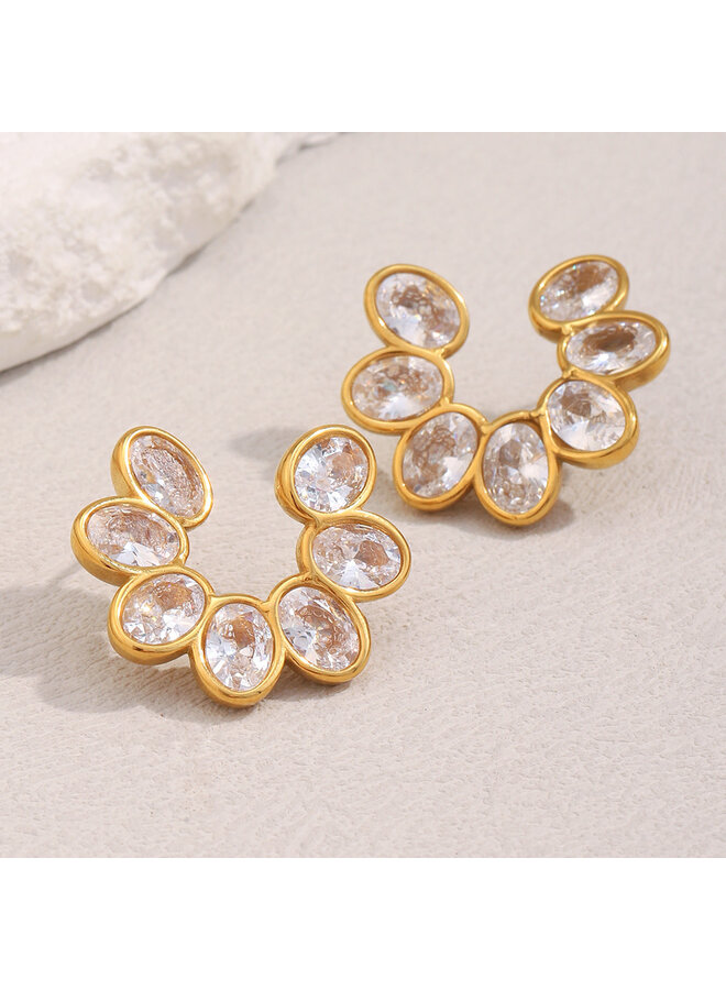 ACACIA 18KGP FLOWER STUD EARRINGS