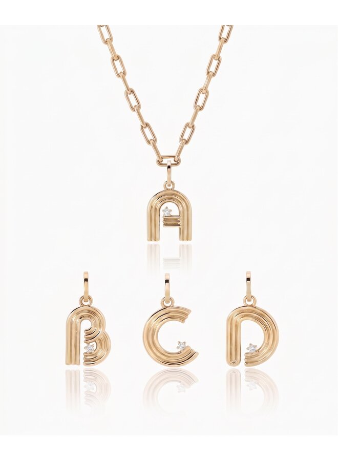 NEEVE 18KGP INITIAL NECKLACE