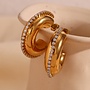 ANALEIGH 18KGP ZIRCON LINED HOOP EARRINGS