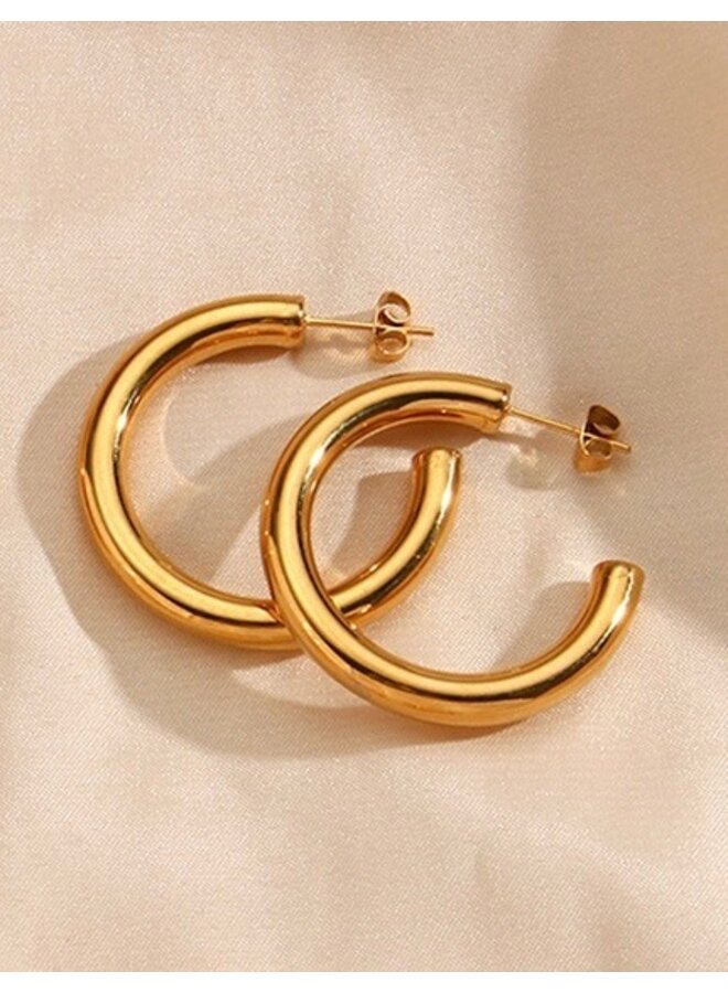 ANALISE 18KGP HOOP EARRINGS-LARGE