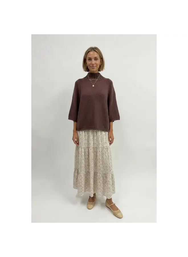 BIG SLEEVE ENERGY TOP-CHOCOLATE
