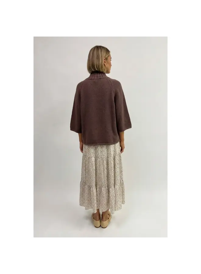 BIG SLEEVE ENERGY TOP-CHOCOLATE