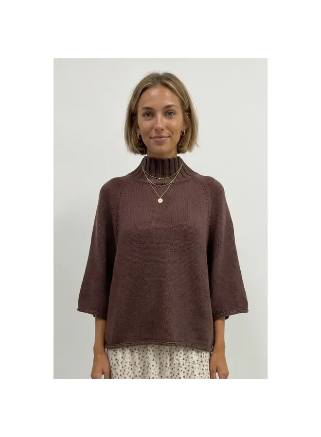 BIG SLEEVE ENERGY TOP-CHOCOLATE