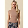 NOT SO BASIC MOCK NECK KNIT TOP-MOCHA