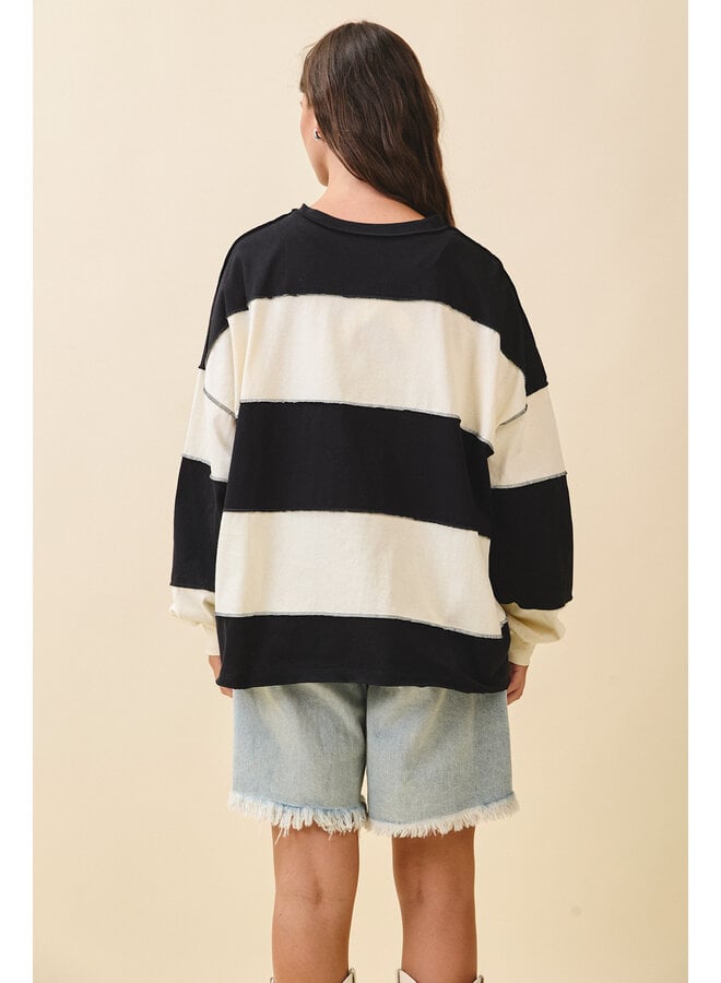 BLOCK PARTY OVERSIZED LONG SLEEVE TOP