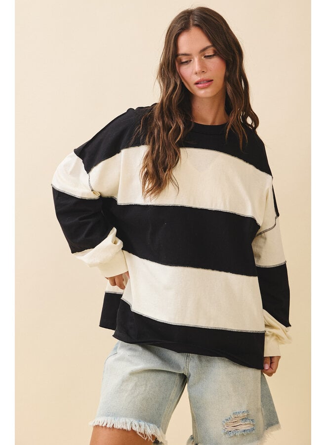 BLOCK PARTY OVERSIZED LONG SLEEVE TOP