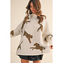 CHEETAH MADE ME DO IT OVERISZED MOCK NECK TOP