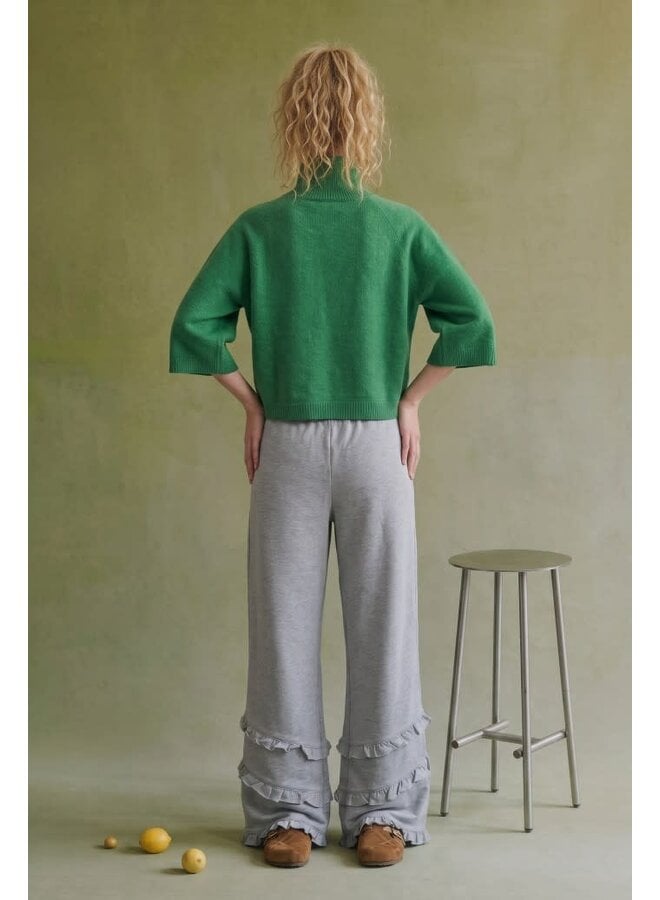 SLEEVE ME ALONE MOCK NECK TOP-EMERALD