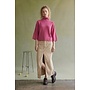 SLEEVE ME ALONE MOCK NECK TOP-FUCHSIA