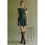 WAIST OF TROUBLE FAUX LEATHER MINI DRESS