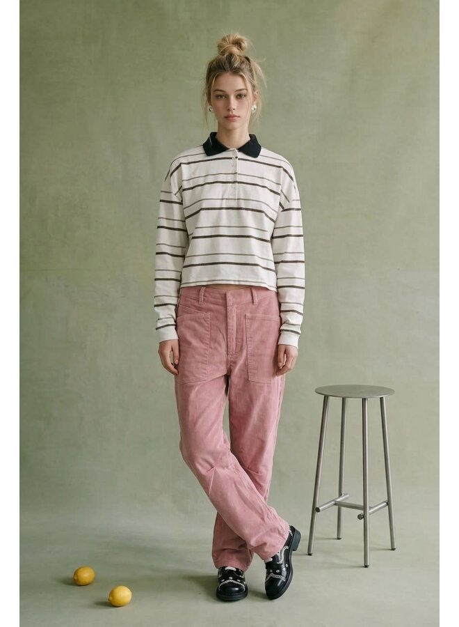 HARVARD CALLING CROPPED POLO TOP