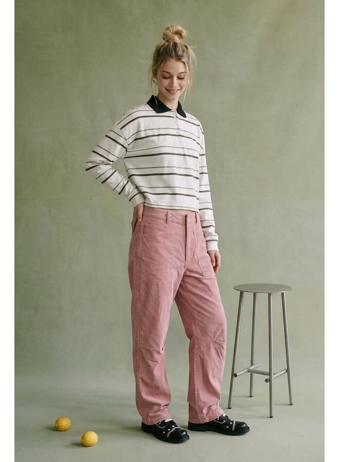 HARVARD CALLING CROPPED POLO TOP