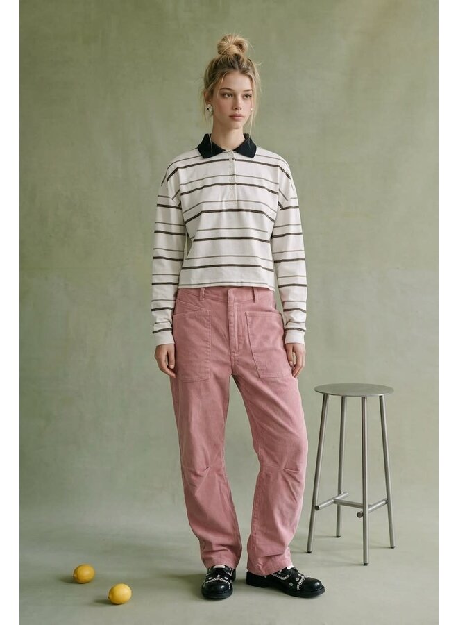 HARVARD CALLING CROPPED POLO TOP