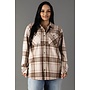 PERFECTLY PLAID BUTTON DOWN-TAN/ROSE