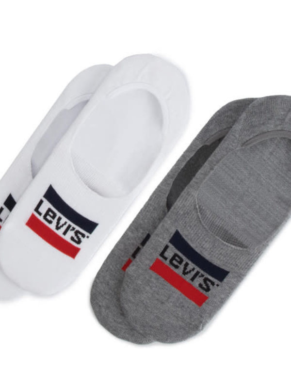 levi`s Levi's - Bas homme 168sf no show 2 pack white/grey