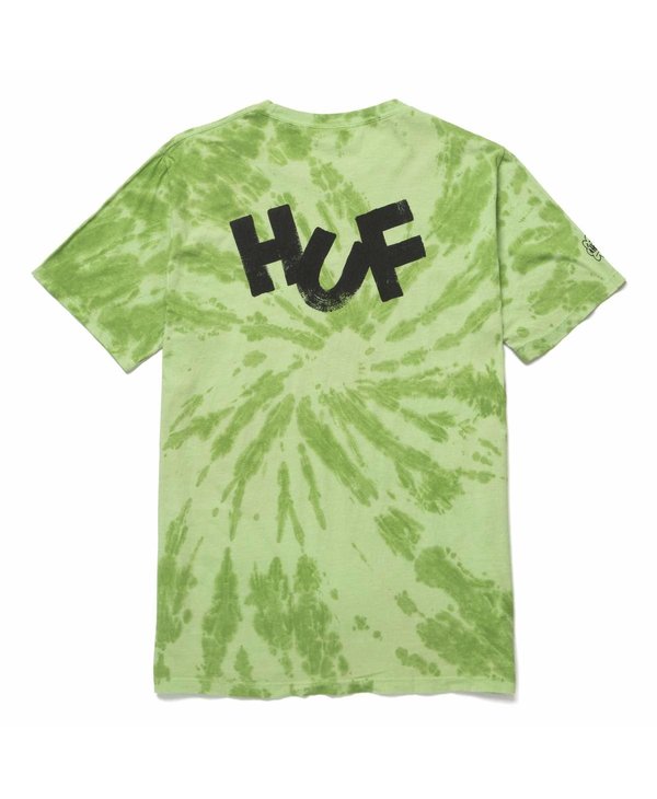 Huf - T-shirt homme haze brush tie dye lime