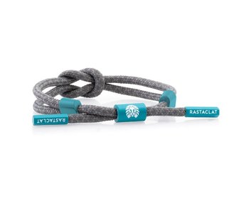 Rastaclat - Bracelet homme knotted barrier grey/turquoise