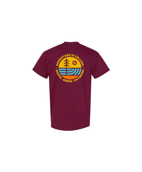 M2 - T-shirt adventure outdoor maroon