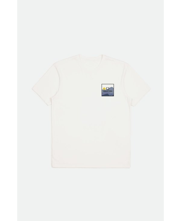 Brixton - T-shirt homme alpha block tailored mountain off white