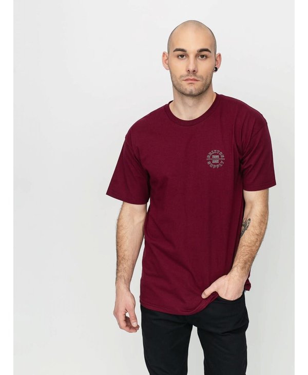 Brixton - T-shirt homme oath v stt burgundy/gradient