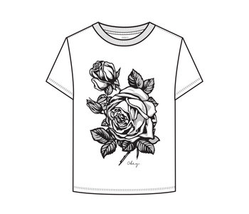 Obey - T-shirt femme flower rubies shepard white