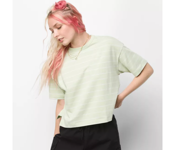 Vans - T-shirt femme time off stripe top celadon green