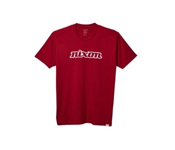 Nixon - T-shirt homme OG script eco cardinal/white