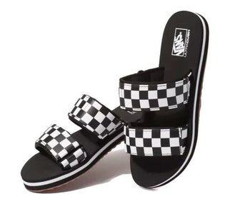 Vans - Sandale femme cayucas slide (checkerboard) black /mars