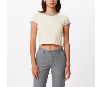Obey - T-shirt femme alton cropped ringer pure water multi