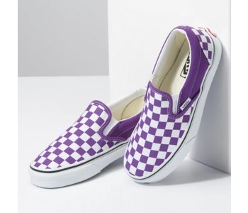 Vans - Soulier femme classic slip-on color theory checkerboard tillandsia purple