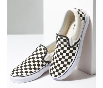 Soulier femme classic slip-on black & white checkerboard/white